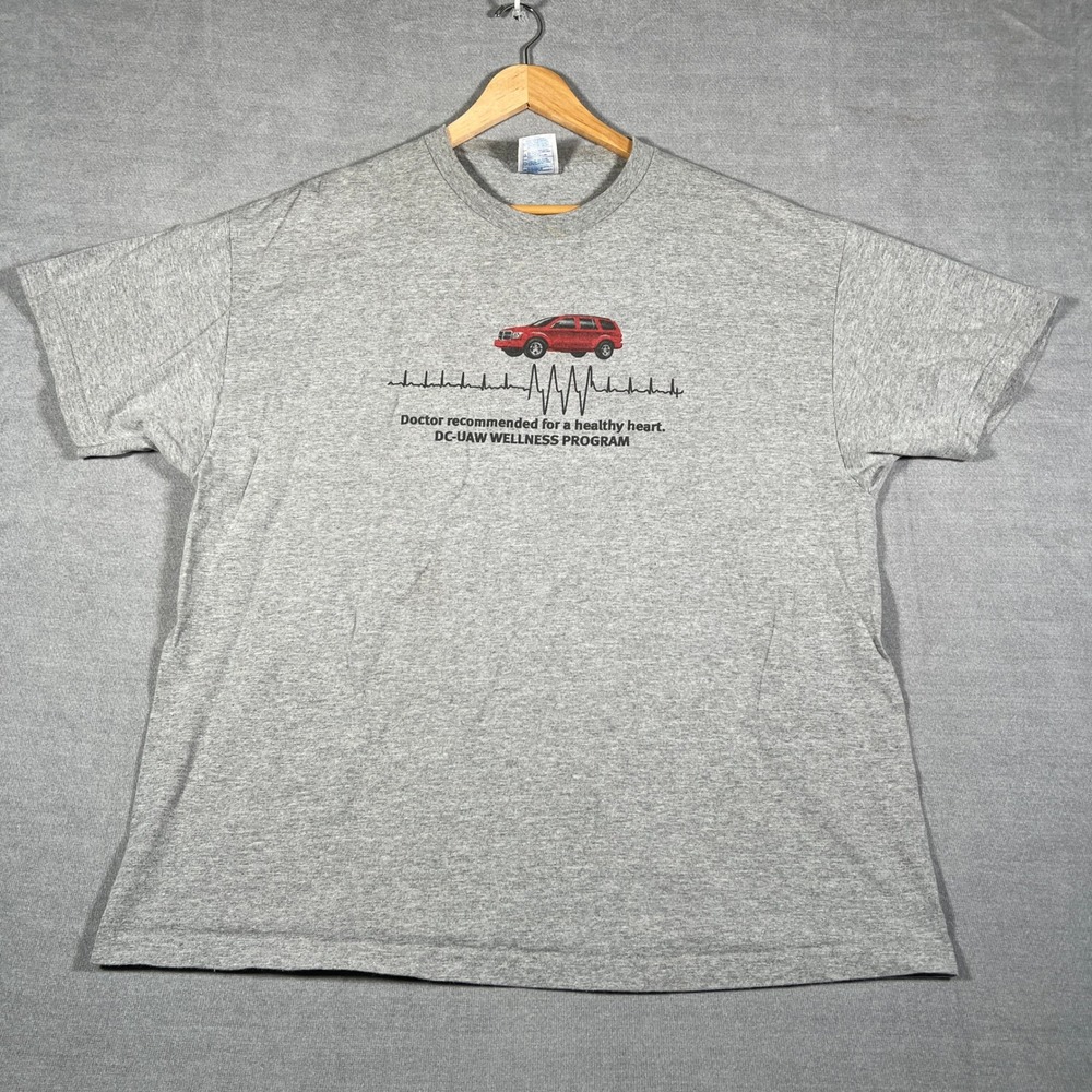 Murina DC-UAW Wellness Graphic Short Sleeve T-Shirt Mens 2XL Gray Cotton Blend